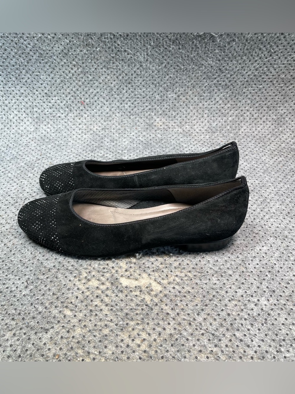 Ara Barbara Black Suede Shoes Size 7.5 Women’s
